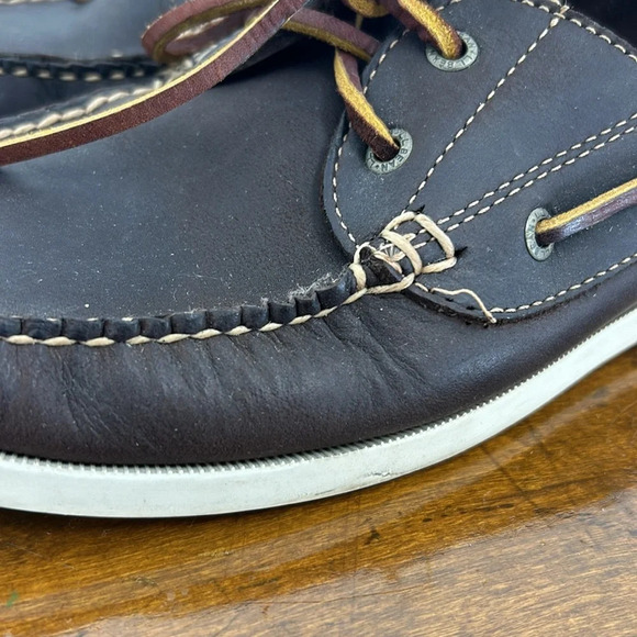 L.L. Bean Men's Brown Boat Shoes Leather Sail Dock Size 10 Outdoor Lake Water - Picture 7 of 15